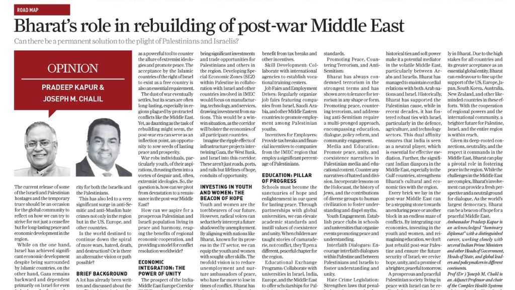 Bharat's role in rebuilding of post war Middle East
