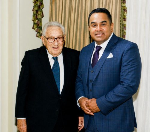 Dr Chalil with Henry Kissinger (The late former U S Secretary of State and Nobel Peace Prize laureate)