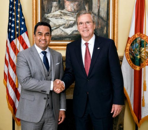 Dr Chalil with Jeb Bush (The former Governor of Florida and 2016 presidential candidate)